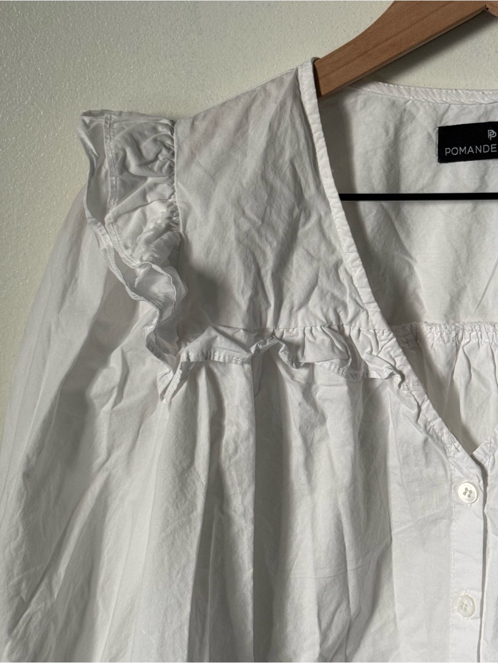 Pomander Place 100% Cotton Ellianna Ruffle Blouse - Picture 4 of 12